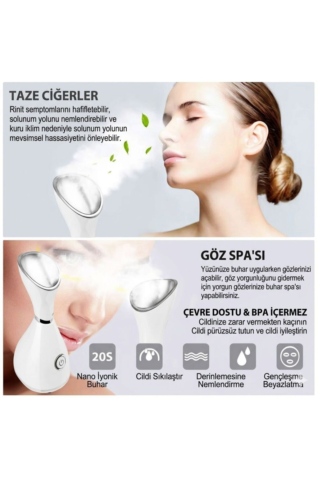 Zarifies yüz buhar cihazı kullanım