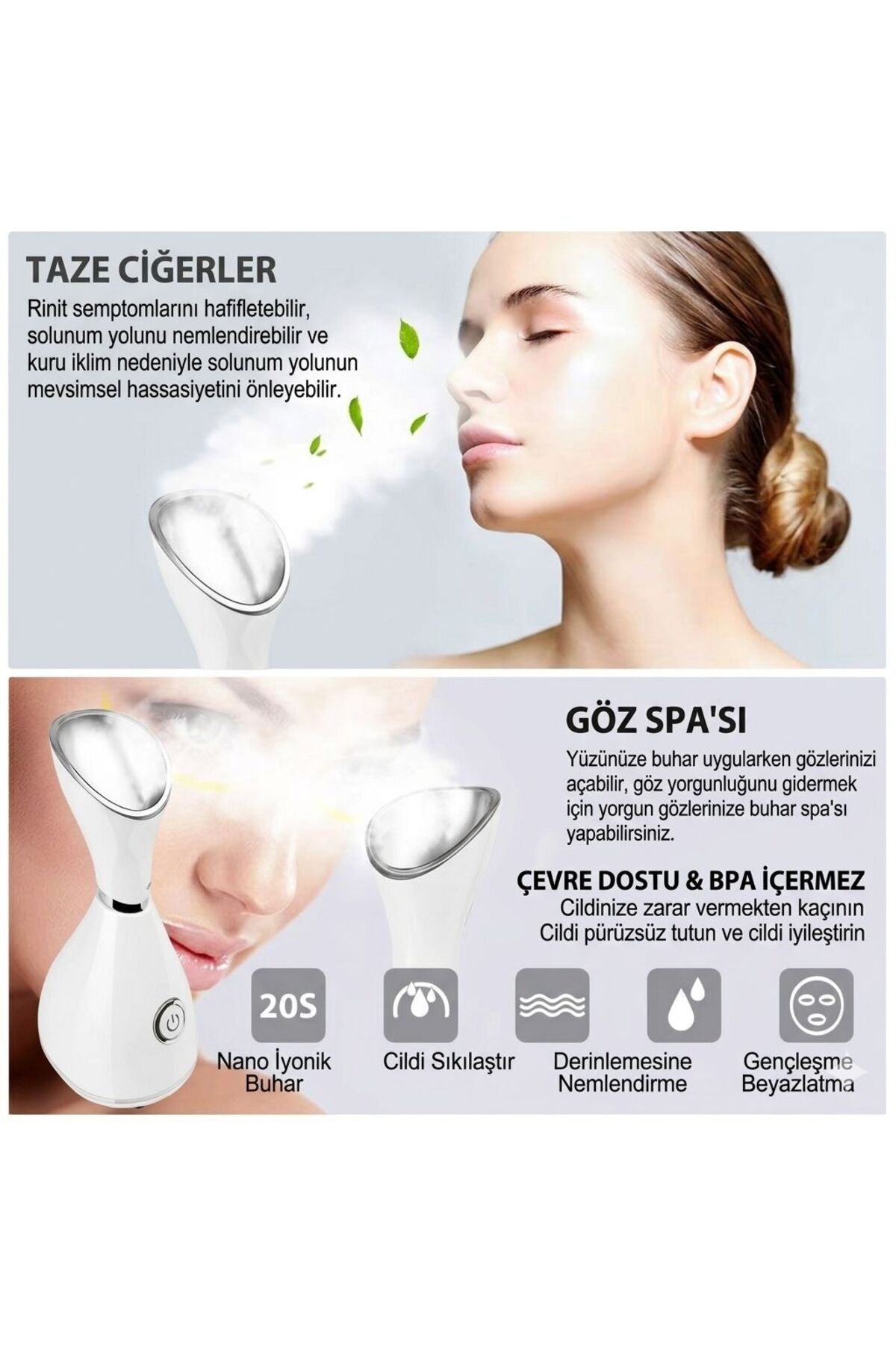 Zarifies yüz buhar cihazı kullanım