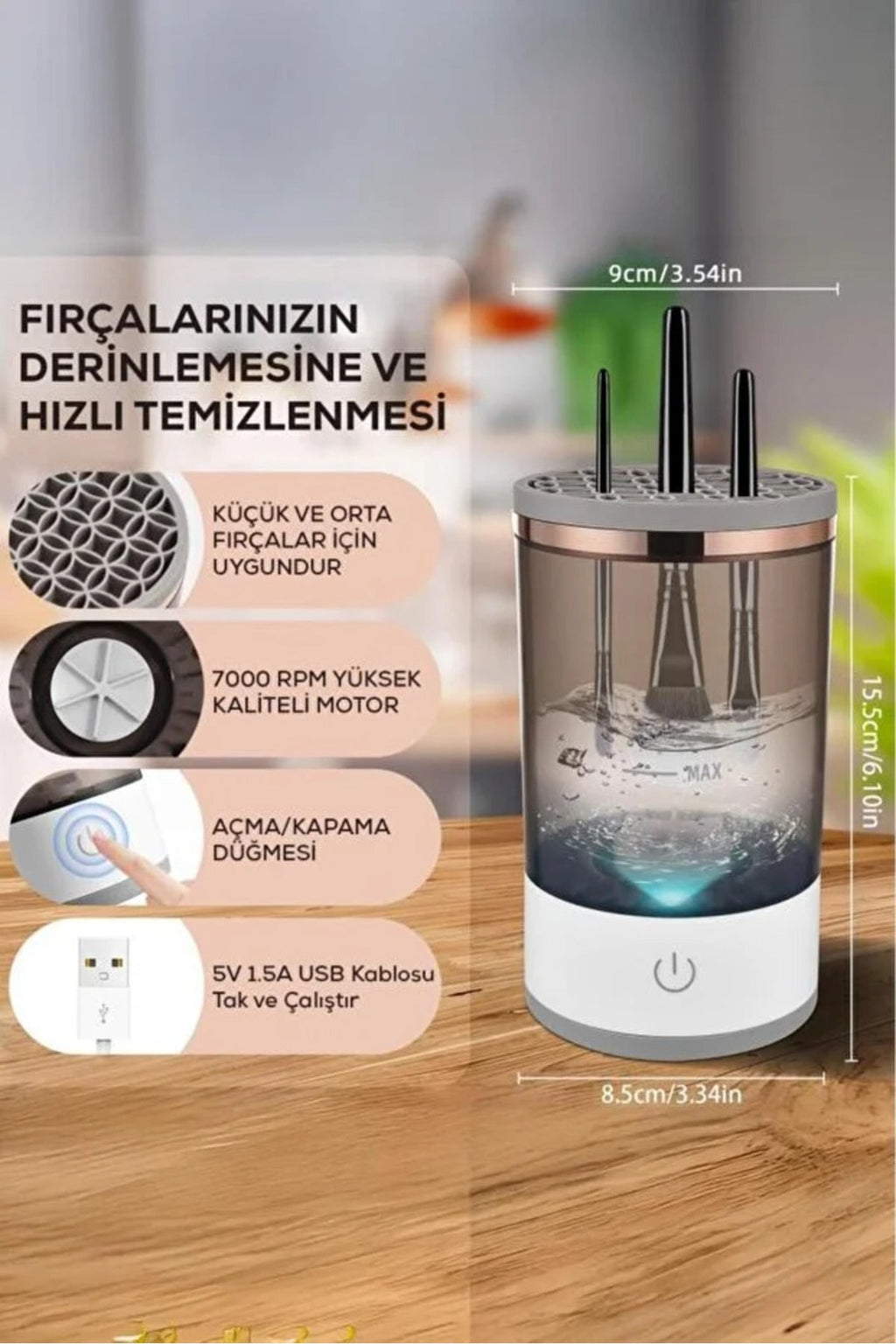 Zarifies makyaj fırçası temizleme makinesi kullanım