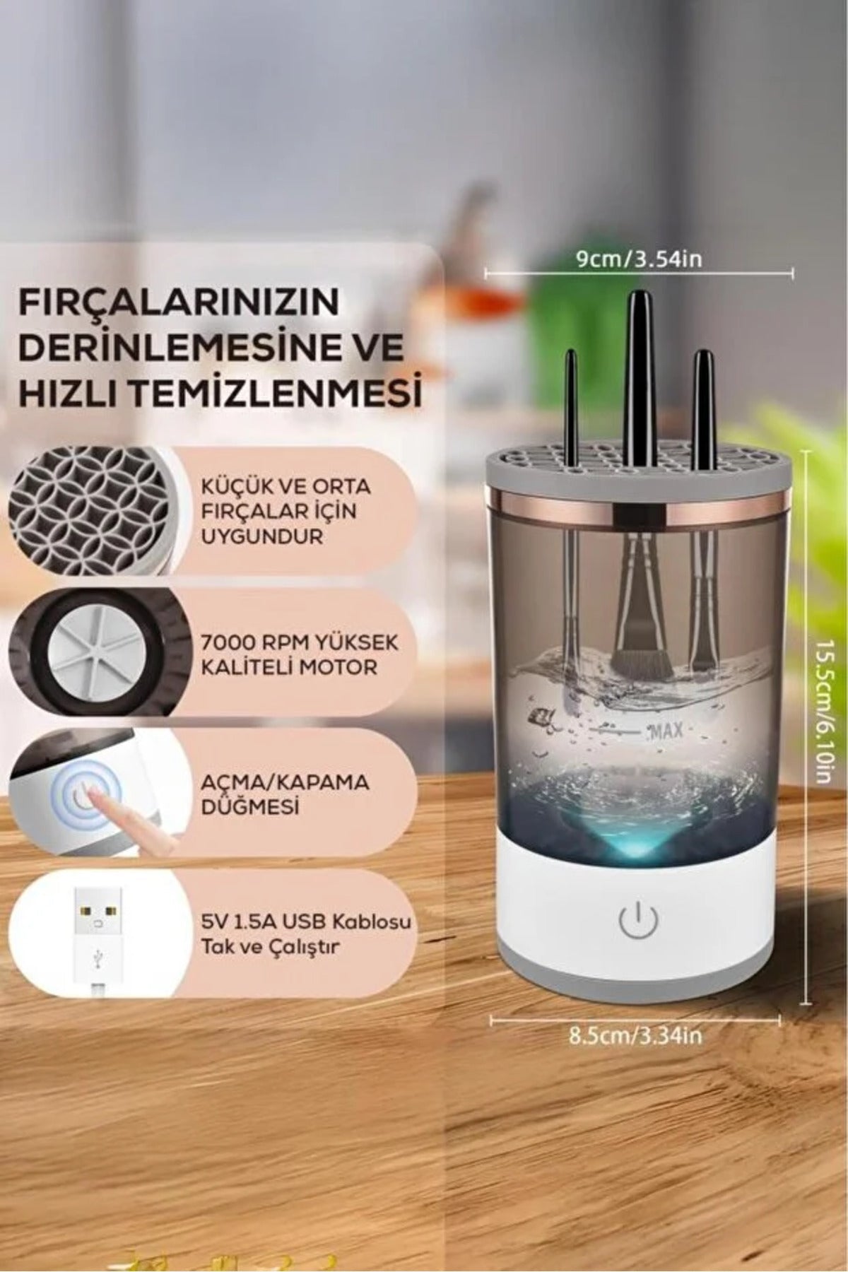 Zarifies makyaj fırçası temizleme makinesi kullanım