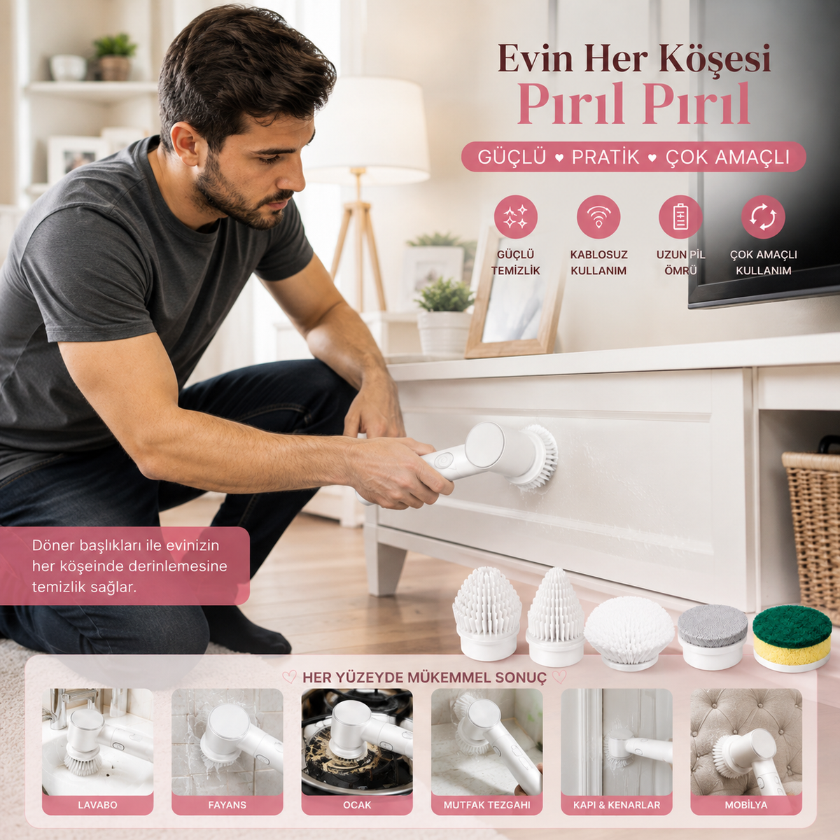 Mobilya ve ev içi yüzeylerde kullanım